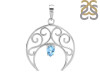 Blue Topaz Crescent Moon Pendant BTZ-RDN-181-A.