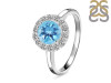 Blue Topaz & White Topaz Ring BTZ-RDR-1768.