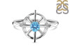 Blue Topaz Dharma Wheel Ring BTZ-RDR-2147.