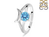 Blue Topaz Crescent Moon Ring BTZ-RDR-2151.