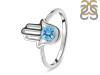 Blue Topaz Hamsa Hand Ring BTZ-RDR-2163.