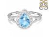 Blue Topaz & White Topaz Ring BTZ-RDR-2243.