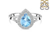 Blue Topaz & White Topaz Ring BTZ-RDR-2253.