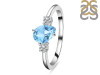 Blue Topaz & White Topaz Ring BTZ-RDR-2285.