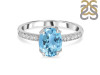 Blue Topaz & White Topaz Ring BTZ-RDR-2382.