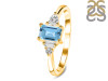 Blue Topaz & White Topaz Ring BTZ-RDR-2397.