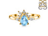 Blue Topaz & White Topaz Ring BTZ-RDR-2431.