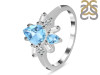 Blue Topaz & White Topaz Ring BTZ-RDR-2521.