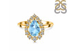 Blue Topaz & White Topaz Ring BTZ-RDR-2770.