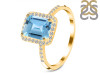 Blue Topaz & White Topaz Ring BTZ-RDR-3071.
