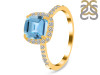 Blue Topaz & White Topaz Ring BTZ-RDR-3119.