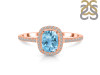 Blue Topaz & White Topaz Ring BTZ-RDR-3263.