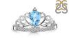 Blue Topaz & White Topaz Ring BTZ-RDR-365.