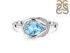 Blue Topaz & White Topaz Ring BTZ-RDR-367.