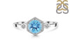 Blue Topaz & White Topaz Ring BTZ-RDR-373.