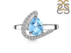 Blue Topaz & White Topaz Ring BTZ-RDR-404.