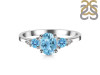 Blue Topaz & White Topaz Ring BTZ-RDR-434.