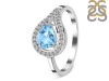 Blue Topaz & White Topaz Ring BTZ-RDR-438.