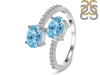 Blue Topaz & White Topaz Ring BTZ-RDR-440.