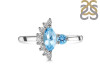 Blue Topaz & White Topaz Ring BTZ-RDR-454.