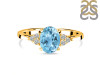 Blue Topaz & White Topaz Ring BTZ-RR-364.