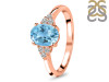 Blue Topaz & White Topaz Ring BTZ-RR-364.