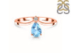 Blue Topaz & White Topaz Ring BTZ-RR-374.