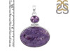 Charoite/Amethyst Pendant-2SP CHR-1-113
