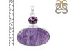Charoite/Amethyst Pendant-2SP CHR-1-97