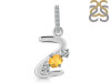 Citrine & White Topaz Alphabet Z Pendant CIT-RDA-104.