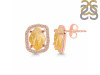 Citrine Raw Crystal & White Topaz Stud Earring CIT-RDE-1255.