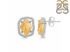 Citrine Raw Crystal & White Topaz Stud Earring CIT-RDE-1255.