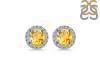 Citrine & White Topaz Stud Earring CIT-RDE-1259.