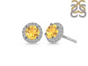 Citrine & White Topaz Stud Earring CIT-RDE-1259.