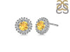 Citrine & White Topaz Stud Earring CIT-RDE-1268.