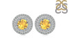 Citrine & White Topaz Stud Earring CIT-RDE-1271.