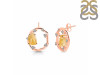 Citrine Raw Crystal & White Topaz Stud Earring CIT-RDE-1461.
