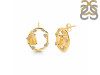 Citrine Raw Crystal & White Topaz Stud Earring CIT-RDE-1461.