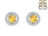 Citrine & White Topaz Stud Earring CIT-RDE-984.
