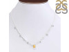 Citrine  Raw Crystal & White Topaz Necklace CIT-RDN-385.