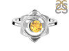 Citrine Chakra & Crescent Moon Ring CIT-RDR-2140.