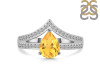 Citrine & White Topaz Ring CIT-RDR-372.