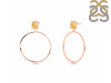 Citrine  Raw Crystal & White Topaz Earring CIT-RE-59.