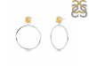 Citrine  Raw Crystal & White Topaz Earring CIT-RE-59.