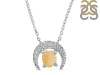 Citrine Raw Crystal & White Topaz Necklace CIT-RN-67.