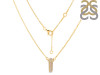 Citrine & White Topaz Pencil Necklace CIT-RN-84.