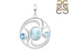 Close Out Larimar & Blue Topaz & White Topaz Pendant LAR-CO-RDP-311.