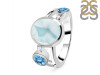 Close Out Larimar Blue Topaz & White Topaz Ring LAR-CO-RDR-269.