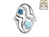 Close Out Larimar & Blue Topaz & White Topaz Ring LAR-CO-RDR-293.