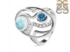 Close Out Larimar & Blue Topaz & White Topaz Ring LAR-CO-RDR-293.